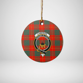 Clan Cameron Ancient Tartan Crest Round Ceramic Ornament XS90 Cameron Ancient Tartan Tartan Christmas